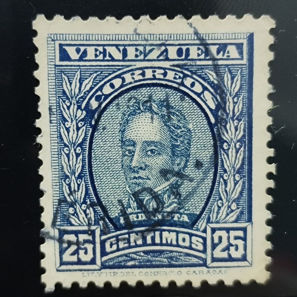 💥 Venezuela 1911 25c Deep Blue / Bolivar