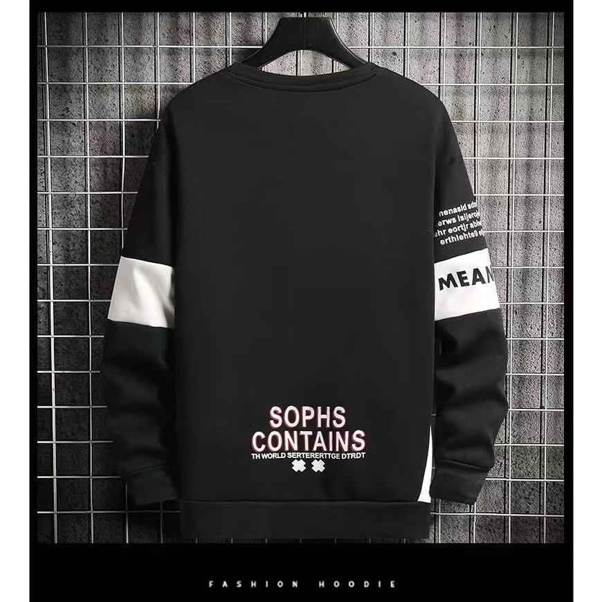 เสื้อกันหนาวผู้ชาย เสื้อสเวตเตอร์ สเวตเตอร์คอกลม ทรงหลวม แฟชั่น สไตล์เกาหล - รูปที่ 5