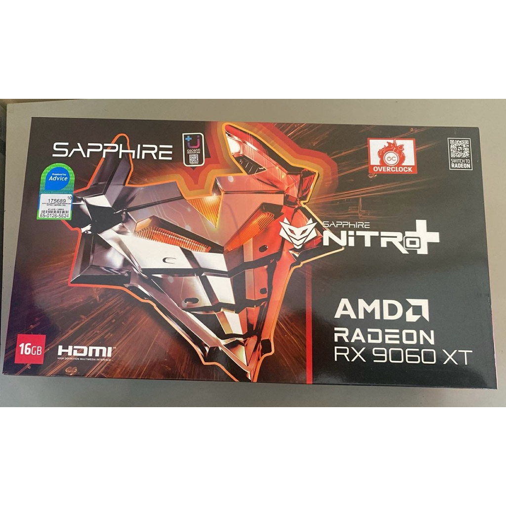 Rx9060xt sapphire nitro 16GB มือ1 ปก.advice เริ่ม 26/10/68
