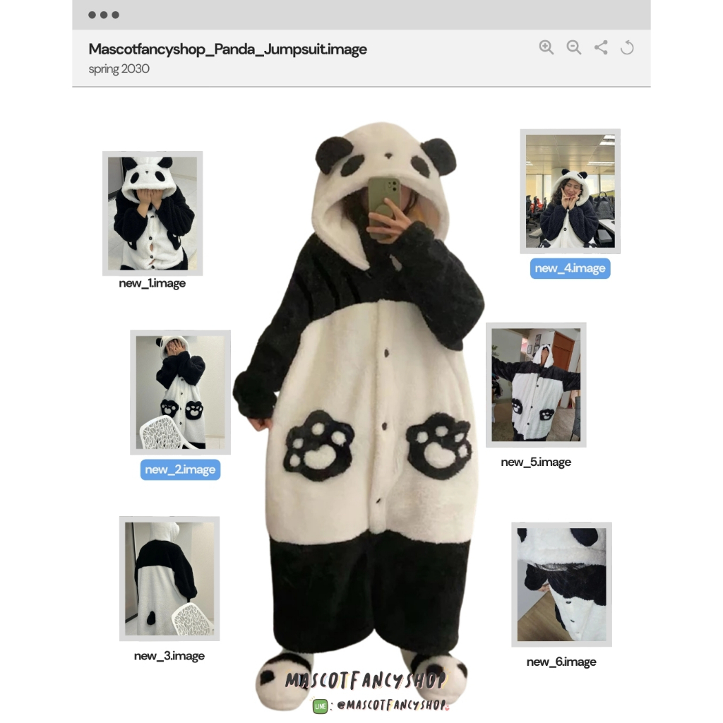 [Mascotfancyshop] ชุดจัมพ์สูท คอสเพลย์ แฟนซี หมี แพนด้า 🐼