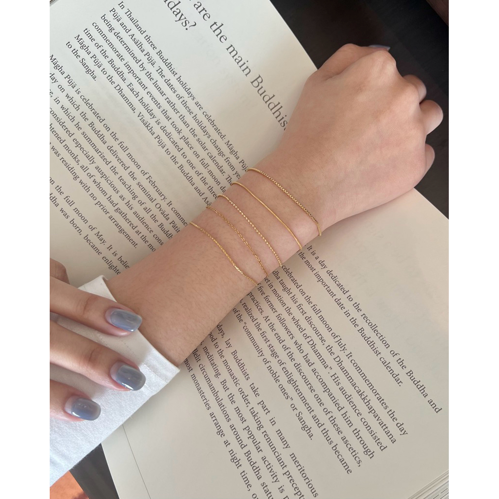 A.piece กำไลแสตนเลส (waterproof) : [stainless steel] กำไลเปล่า Simple bracelet