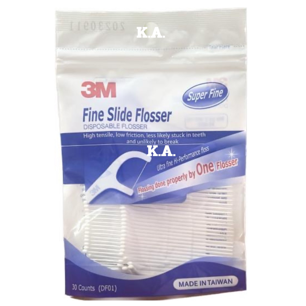 3M Nexcare Dental Fine Slide Flosser 30pcs ไหมขัดฟันแบบมีด้าม 30 ชิ้น. 10189
