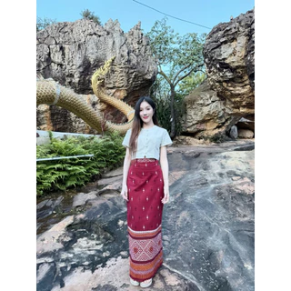 TANTANOD-รหัสTL21 ชุดเซต เสื้อกระดุมไข่มุกตัวปลา กระโปรงทรงสอบ ผ่าหลัง(ผ้าฝ้ายพิมพ์ลาย)