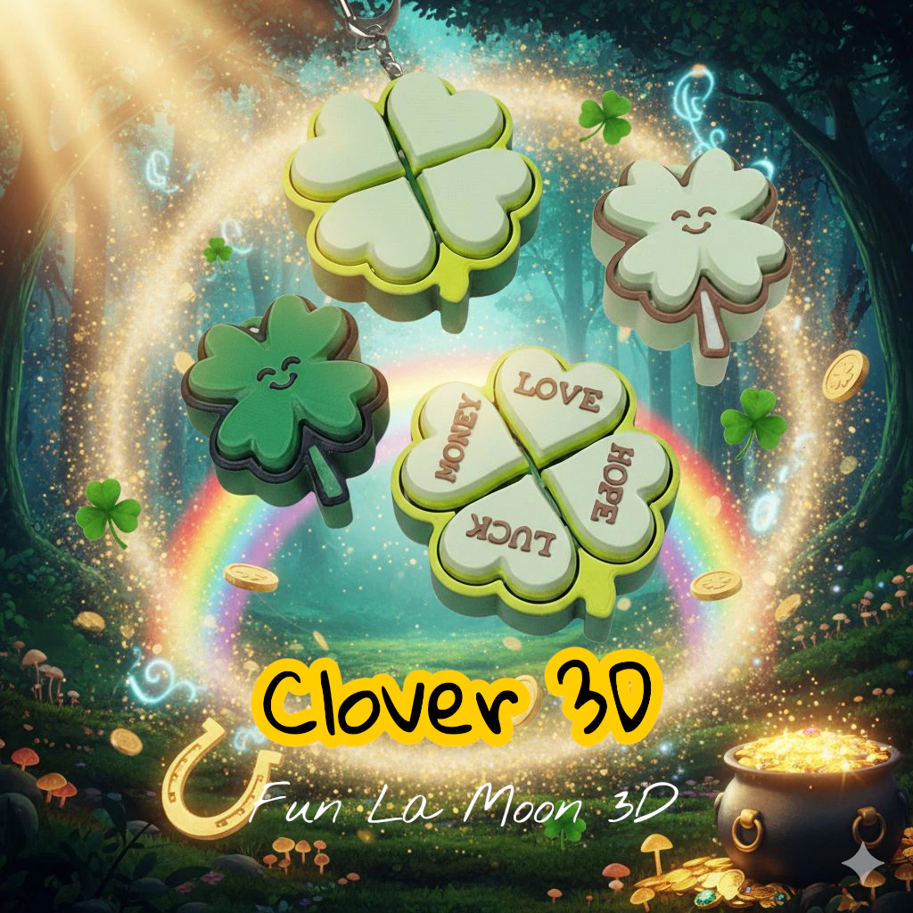 พวงกุญแจใบโคลเวอร์ Clicky 3D นำความโชคดีมาให้ เลือกสวิตช์ได้