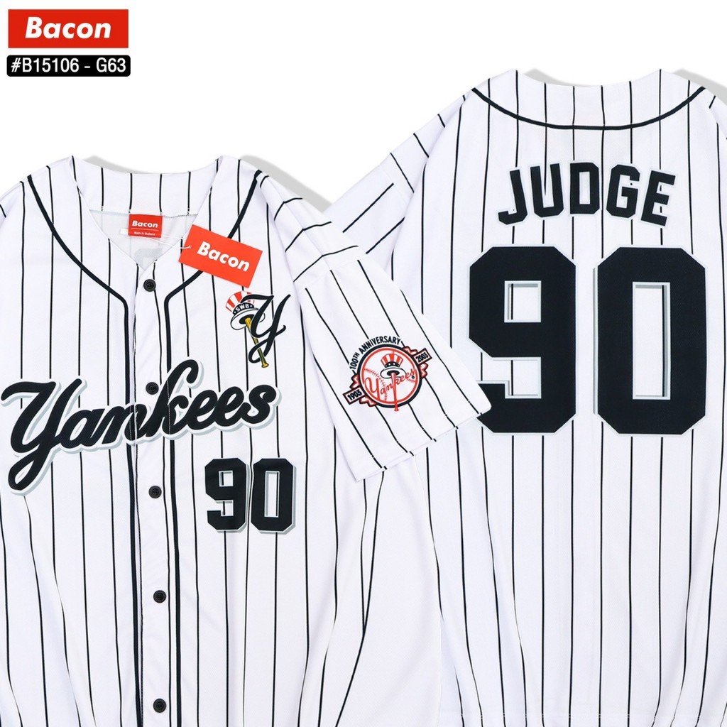 เสื้อแฟชั่น เสื้อกีฬาเบสบอล หมายเลข90 โอเวอร์ไซส์ มีกระดุมจริง