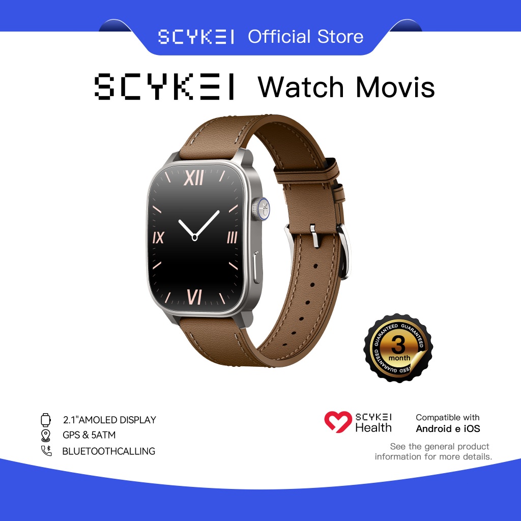 Scykei Movis สมาร์ทวอทช์ หน้าจอโค้ง AMOLED คมชัด ลื่นไหล 60Hz รองรับ GPS 6 ดาวเทียม กันน้ำ 5ATM รองรับ BT Calling โทรออก