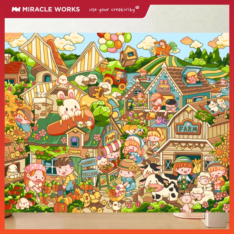 MW ระบายสีตามตัวเลข 40x50ซม มีเฟรม ภาพวาดตกแต่งอะคริลิก ของขวัญ DIY สำหรับเด็ก คู่