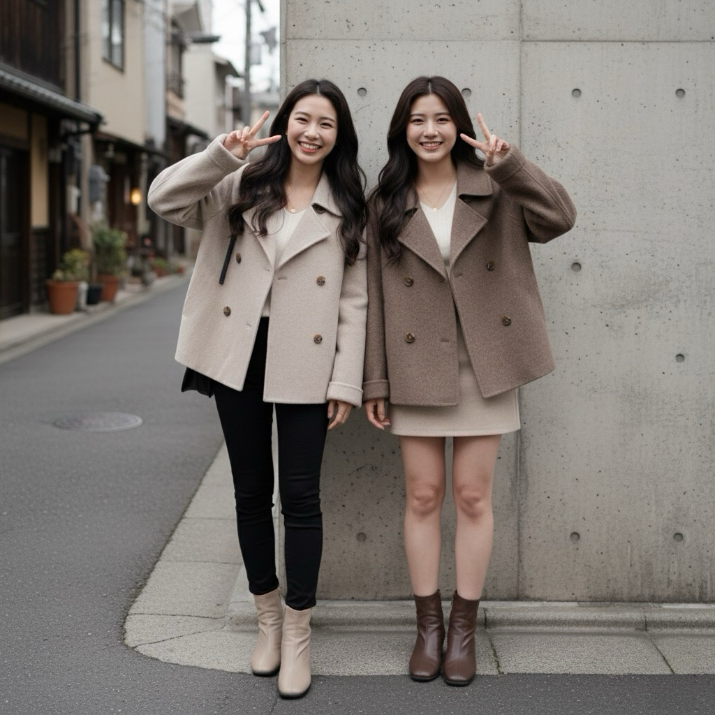 Styles_Unnie 🧸☃️ (C090) 𝐓𝐨𝐤𝐲𝐨 𝐖𝐨𝐨𝐥 𝐂𝐨𝐚𝐭 🎂☃️🌷 เสื้อโค้ท ทรงสั้น ผ้าวูล ขนาดฟรีไซส์ พร้อมส่ง 2 สี