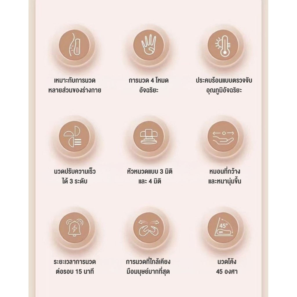 เครื่องนวดไฟฟ้าอัตโนมัติ Massage Neck Pillow ปรับแรงนวดได้ 6 ฟังก์ชั่น หมอนนวดคอ บ่า เอว หลัง ขา - รูปที่ 7