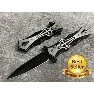 มีดพกพา ด้ามตรง พับเก็บได้ อุปกรณ์เดินป่า (กางเขนB6) ทำครัว …