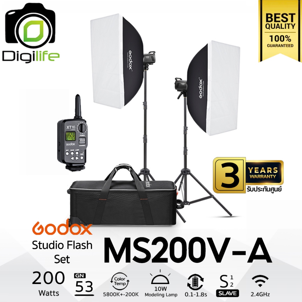 Godox Studio Flash MS200V-F, MS200V-A, MS200V-D, SET ชุดแฟลชสตูดิโอ 200W - รับประกันศูนย์ Godox Thai