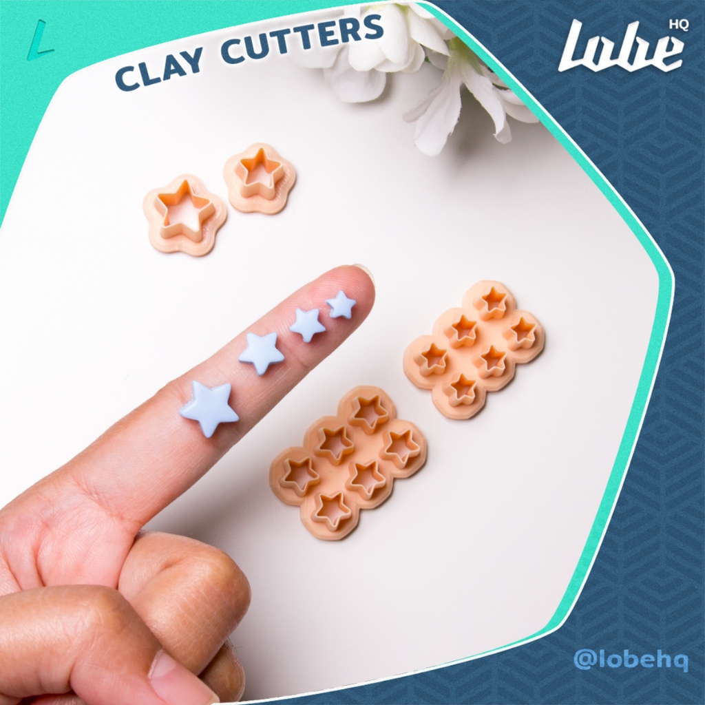 Lobehq Star Five Point Shape C Polymer Clay Cutter/  แม่พิมพ์กดดินโพลิเมอร์รูปทรงดาว