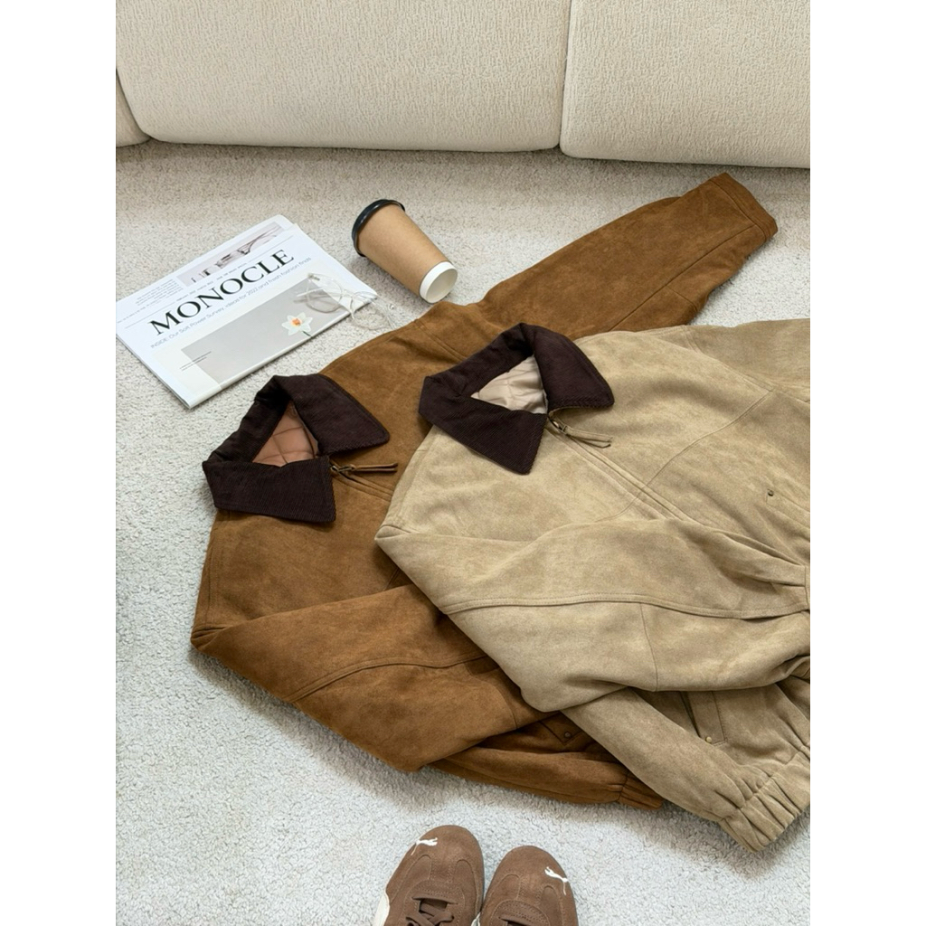 Sunday jacket แจกเกตคอปก งานหนังกลับอย่างดี suede jacket คุณภาพและทรงสวย