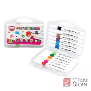 ปากกาสี อะคริลิค มาร์กเกอร์ Acrylic marker 12 สี / 24 สี / 36 สี จำนวน 1 กล่อง แบนด์ Master Art
