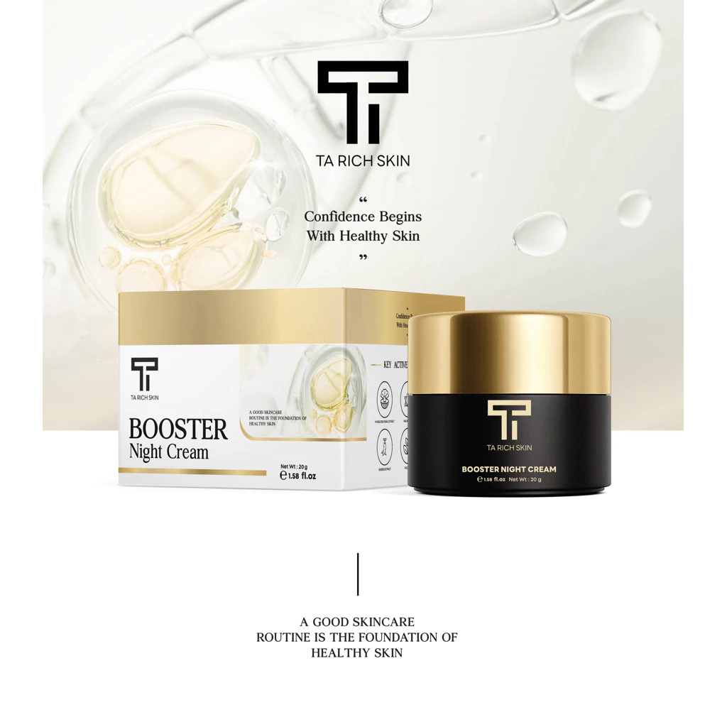 New ไนท์ครีมธาริชสกิน- Booster Night Cream หน้าขาวใส ลดรอยสิว ผิวฟู ออร่า บูสเตอร์ไนท์ครีม ธาริชสกิน ลดสิว ครีมผิวหน้า