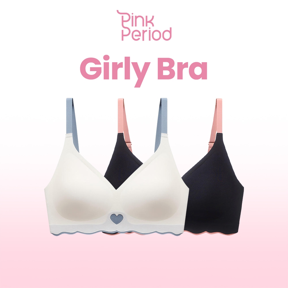 Pink Period เจลลี่บรา บราไร้ขอบ Bra ดันทรง ไม่รัด ไร้โครง เก็บเนื้อด้านข้าง น่ารัก Bar-054 – โปรปัง