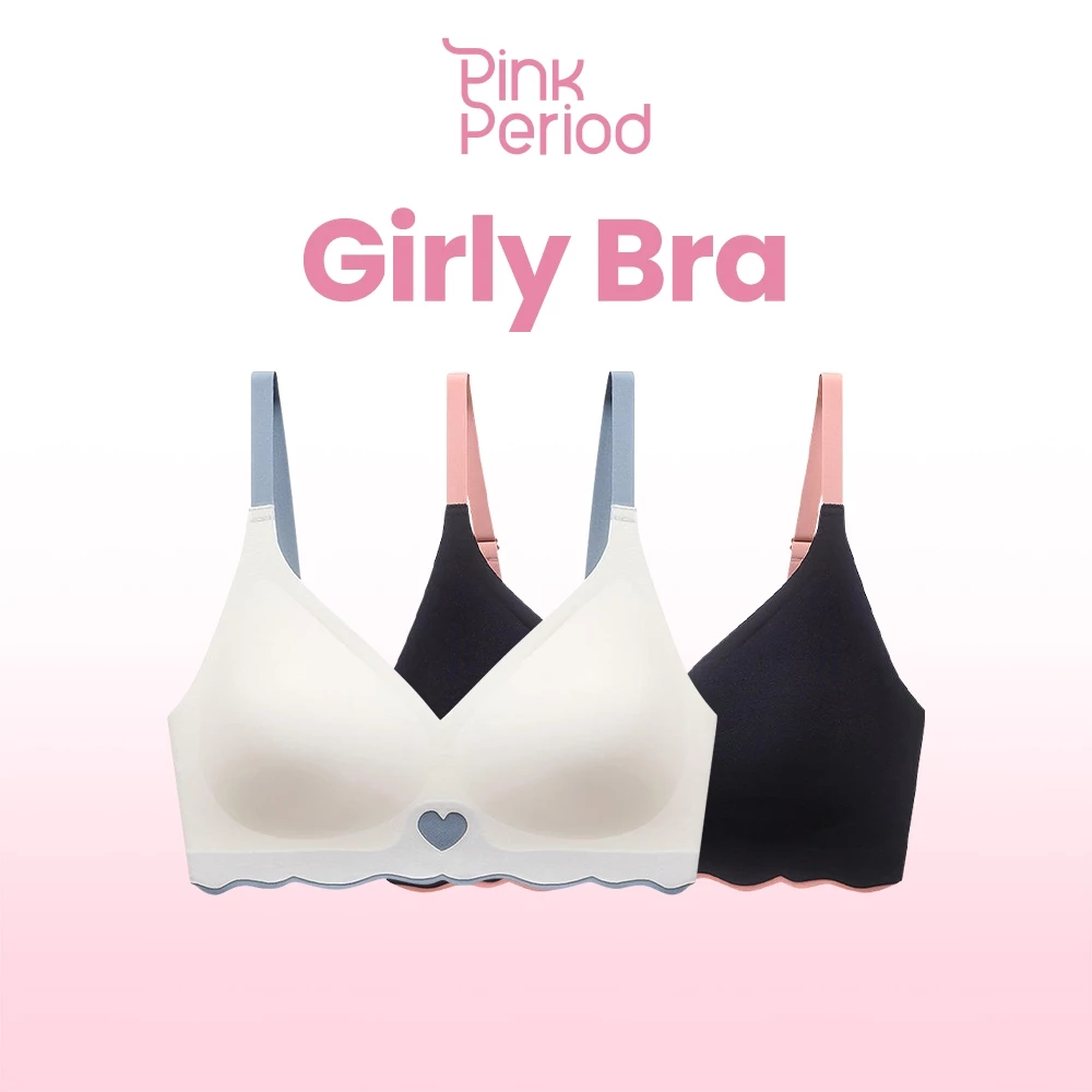 Pink Period เจลลี่บรา บราไร้ขอบ Bra ดันทรง ไม่รัด ไร้โครง เก็บเนื้อด้านข้าง น่ารัก Bar-054
