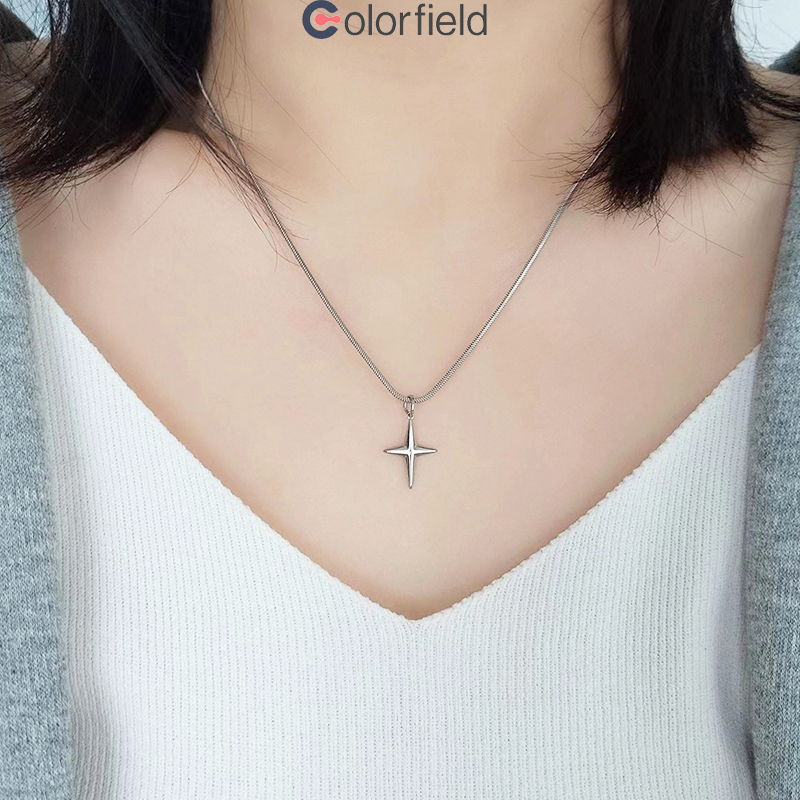 Colorfield 2025ใหม่ สร้อยคอ รูปดาวไม้กางเขน  สไตล์หวานเท่ บุคลิกภาพ โซ่งูอเนกประสงค์ สำหรับผู้หญิง-COD💖
