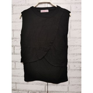 เสื้อให้นมแขนกุดแต่งเปิดหน้าโค้งน่ารัก​ ผ้าเรยอนนิ่มให้นมเปิ…