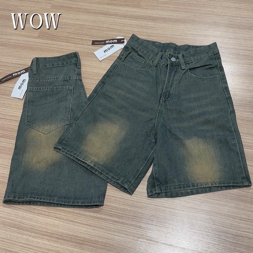 WOW รุ่น 825 กางเกงยีนส์ ขาสั้น แต่งเฟดขา ทรงสวย ผ้าไม่ยืด - รูปที่ 2