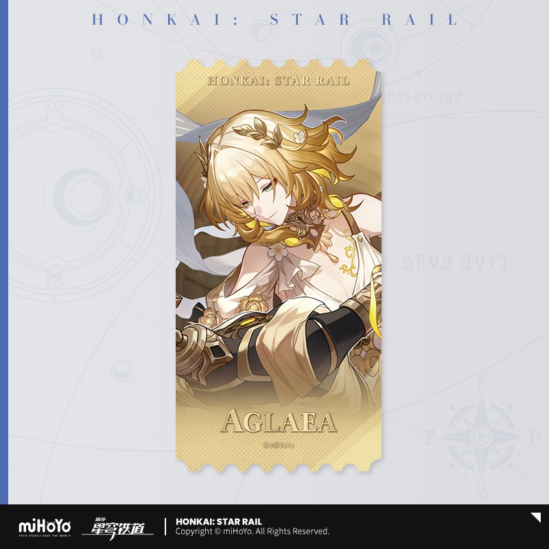 [ พร้อมส่ง / Official ] Honkai : Star Rail Laser Ticket - Aglaea ฮงไค สตาร์เรล ตั๋วเลเซอร์ - Aglaea