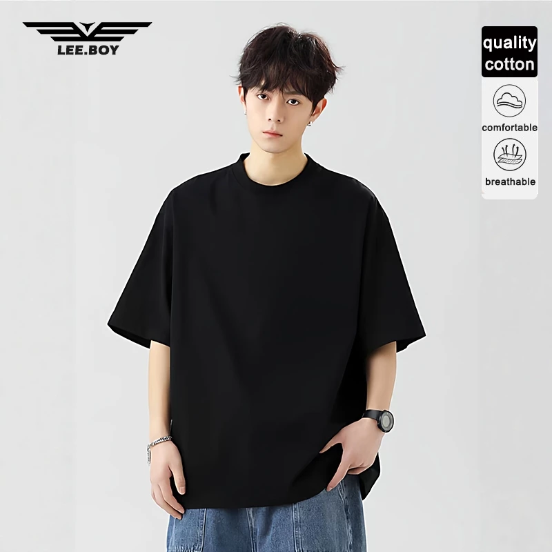 กันเหงื่อไม่ให้เห็น สีดำสนิท คุณภาพดี Unisex สไตล์เรียบง่าย 【SALE】 เสื้อยืดสีดำ เสื้อคอกลม พร้อมส่งจากกทม