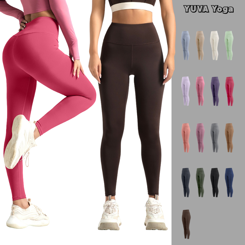 กางเกงออกกำลังกายผู้หญิง ผ้านิ่มใส่สบาย เอวสูง เก็บพุง กระชับต้นขา เป้าสามเหลี่ยม เหมาะกับกีฬาหลายประเภท