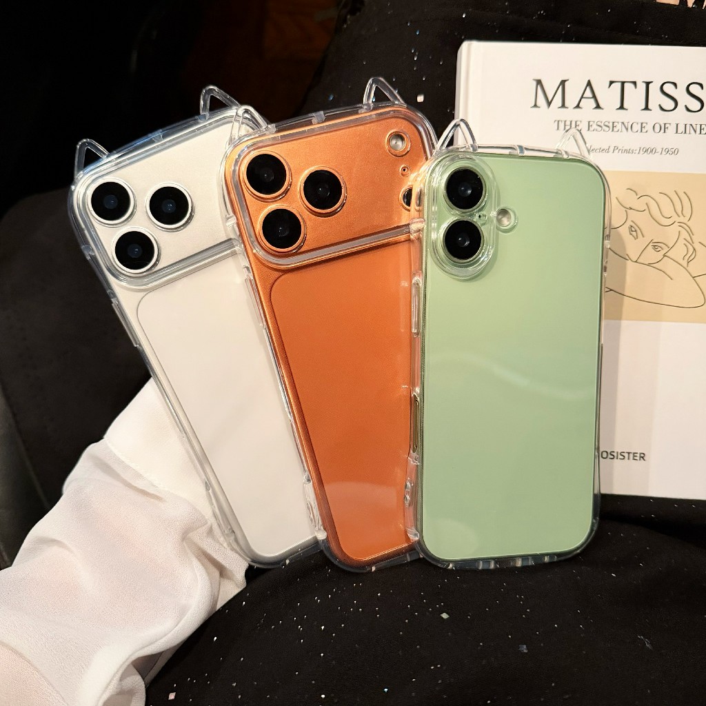 case for iPhone17promaxเคสใสหูเเมว เคสนิ่ม สำหรับ ไอโฟน17/pro/max 16/promax 15/promax 14/promax 13/promax i11 i12 17air