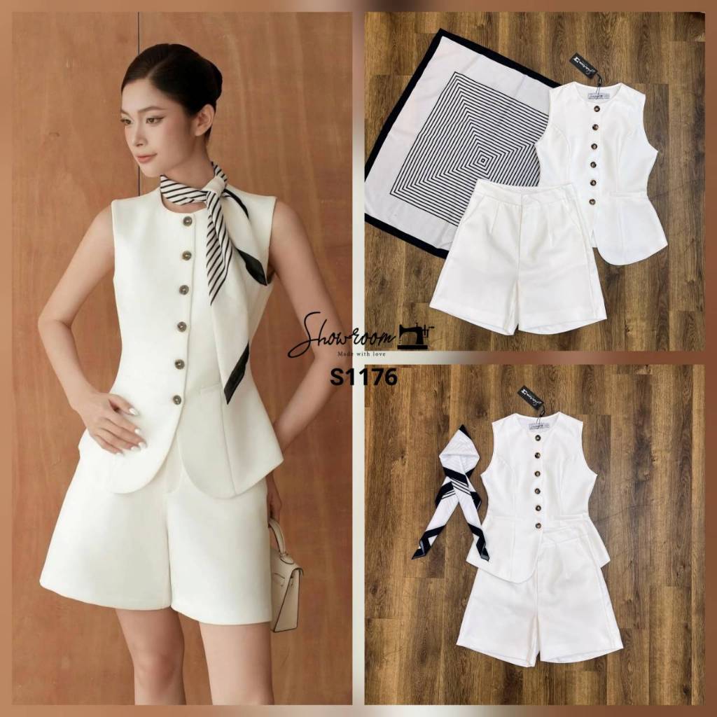 [SHOWROOM] เซ็ตนี้คือต้องมีติดตู้เสื้อผ้าเลยนะคะ  ตัวเสื้อทรง vest  กางเกงทรงสวยเข้าเซ็ต