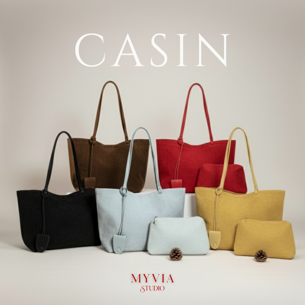 กระเป๋า Myvia Studio รุ่น Casin กระเป๋าสะพายข้าง กระเป๋าสะพายไหล่ ผู้หญิง หนังกลับ shoulder bag 2528