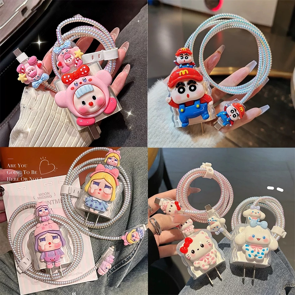 Cable Bite เคสสายชาร์จ Apple 18W/20W ลายการ์ตูน 5ชิ้น/ชุด
