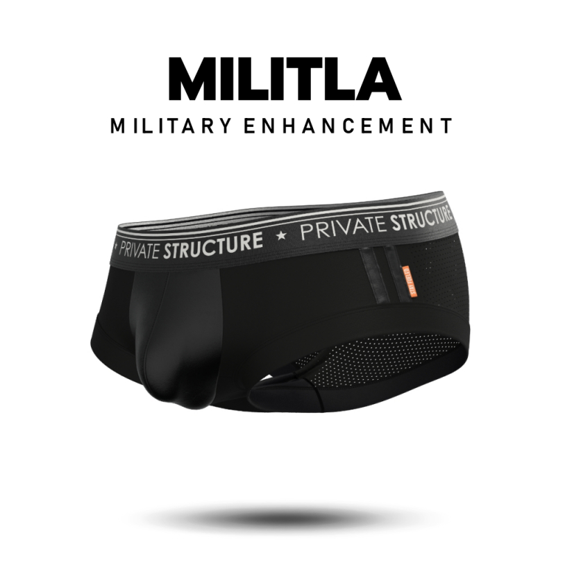 Private Structure กางเกงชั้นในชาย รุ่น Limited Militla Hipster - Sergeant Black [4531]