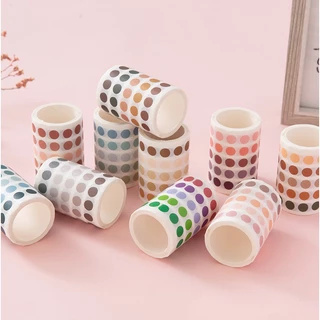 สติ๊กเกอร์วงกลม Washi Dot เขียนทับได้ (มากกว่า 1,000 ดวง) สติ๊กเกอร์ไดคัท ตกแต่งแพลนเนอร์ สมุด DIY
