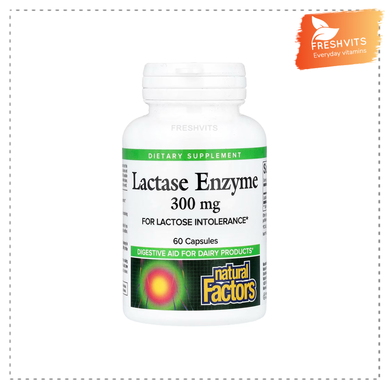 Natural Factors,Lactase Enzyme, 9,000 FCC ALU, 60 Capsules