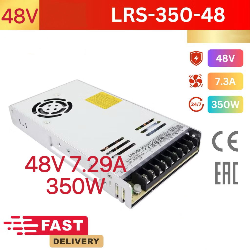 Power supply Switching LRS-350-36 รุ่น 12V 29A 24V 14.6A 36V 48V 7.3A 350W จ่ายไฟได้ DC 48V 7.3A ปรั