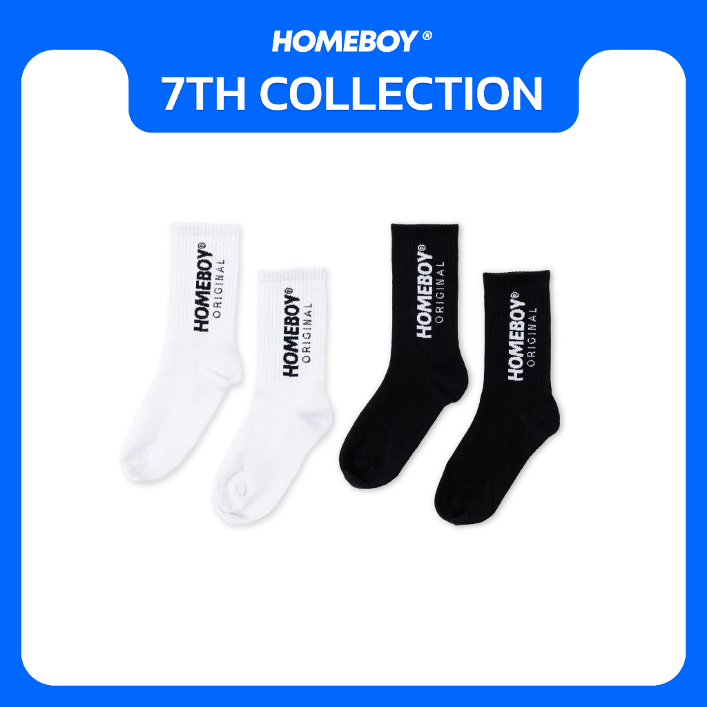 HOMEBOY ถุงเท้า    HB.2PACK.ORIGINAL.SOCK  โพลีเอสเตอร์  ใส่ได้ทุกวัน