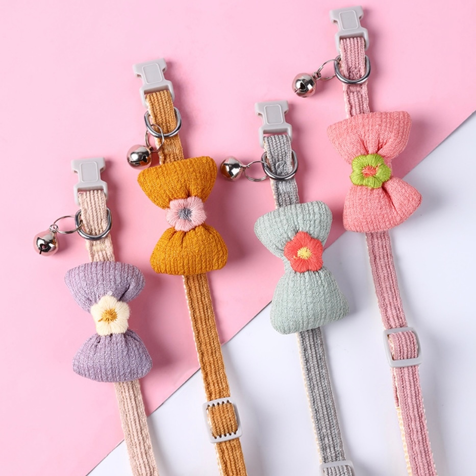 PP-628 ปลอกคอโบว์ดอกไม้พาสเทลสุดคิ้วท์ 🌸 ใส่แล้วเหมือนอยู่ในสวนดอกไม้เลย 🌼