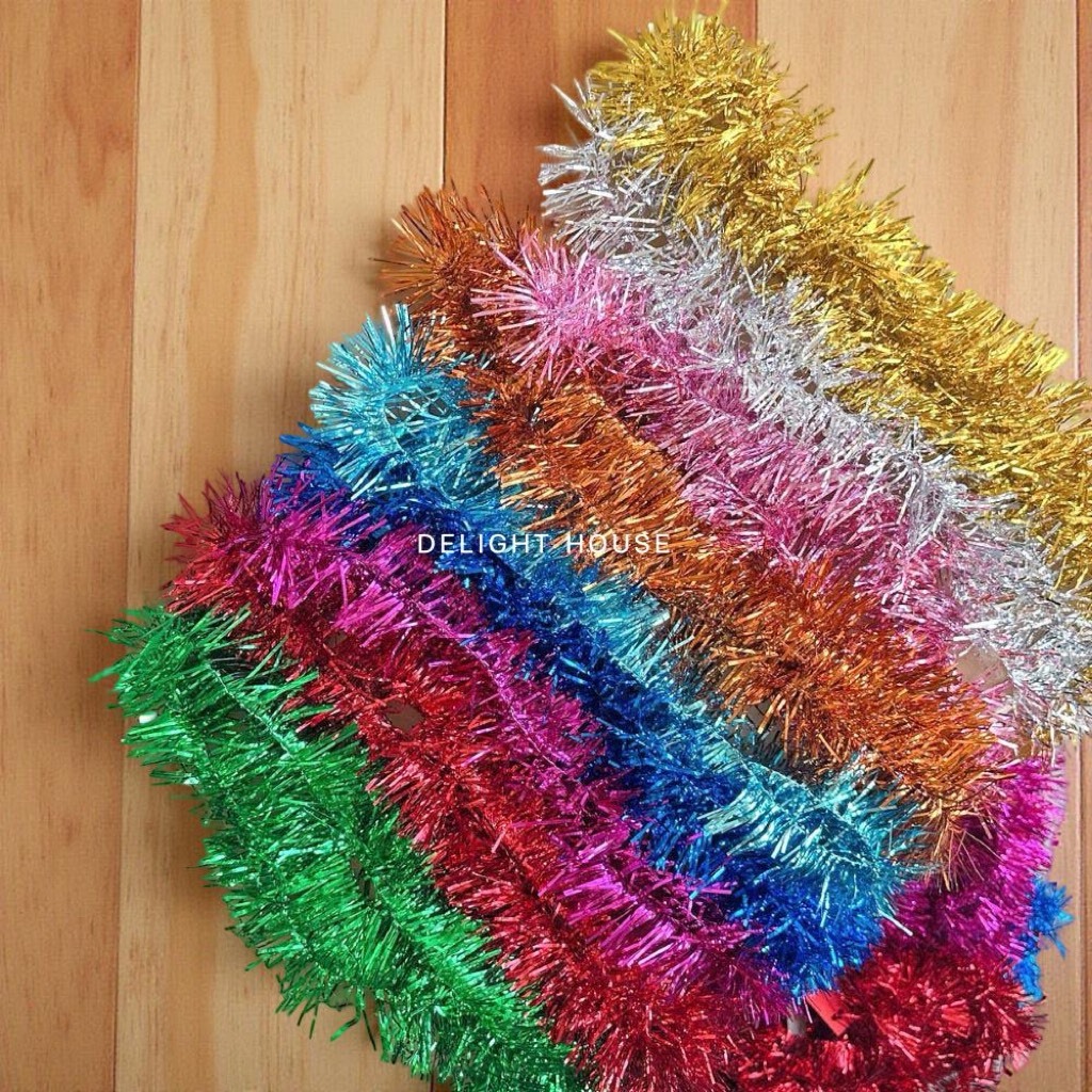 พู่สายรุ้ง พู่ประดับ ตกแต่งคริสต์มาส ยาว 2 เมตร หลากหลายสี ตกแต่งปีใหม่ งานปาร์ตี้ คริสต์มาส - รูปที่ 3