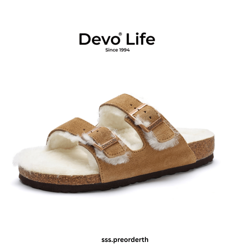 DEVO LIFE Warm Winter One Strap Cork Slippers