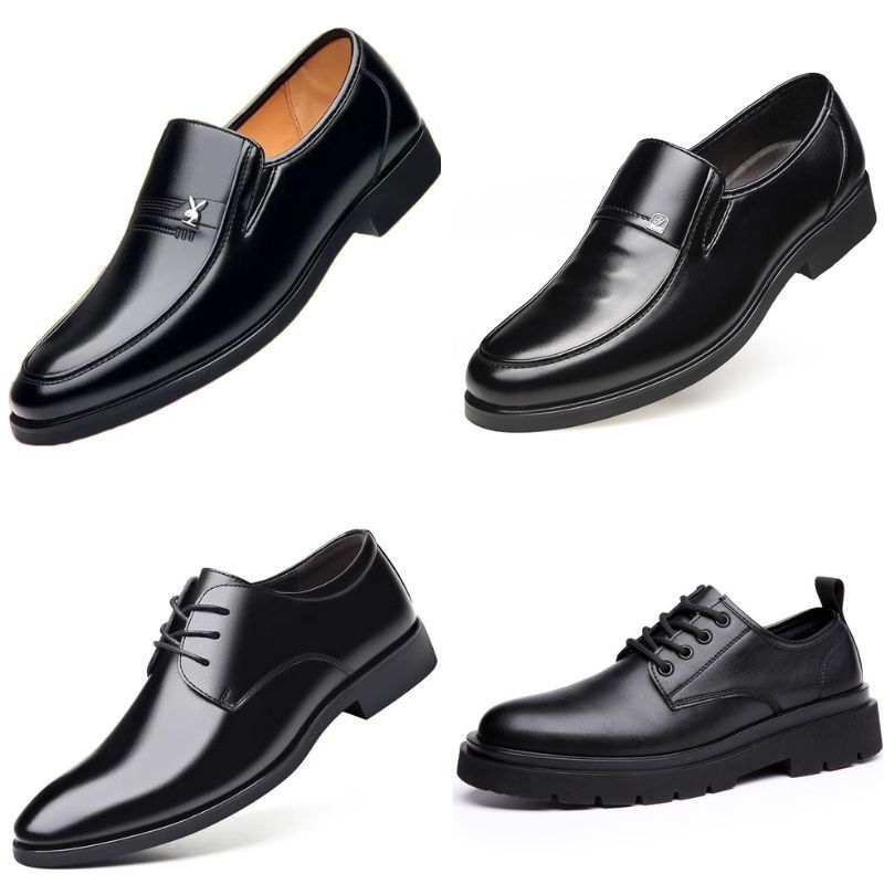 รองเท้าหนังชาย รองเท้าหนังแท้สีดำสำหรับใส่ทำงาน รองเท้าสำหรับโอกาสทางการ สำหรับเจ้าบ่าวและงานแต่งงาน