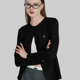 Withit cabel cardigan circle neckline long sleeve คาร์ดิแกนคอกลม - OTW20827