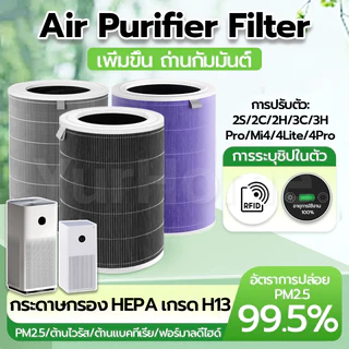 xiaomi air purifier filter ไส้กรองอากาศ（กับ RFID）เหมาะกับ 1,2S,2C,2H,3C,3H,Pro,4,4Pro,4Lite กำจัดสารฟอร์มาลดีไฮด์ PM2.5
