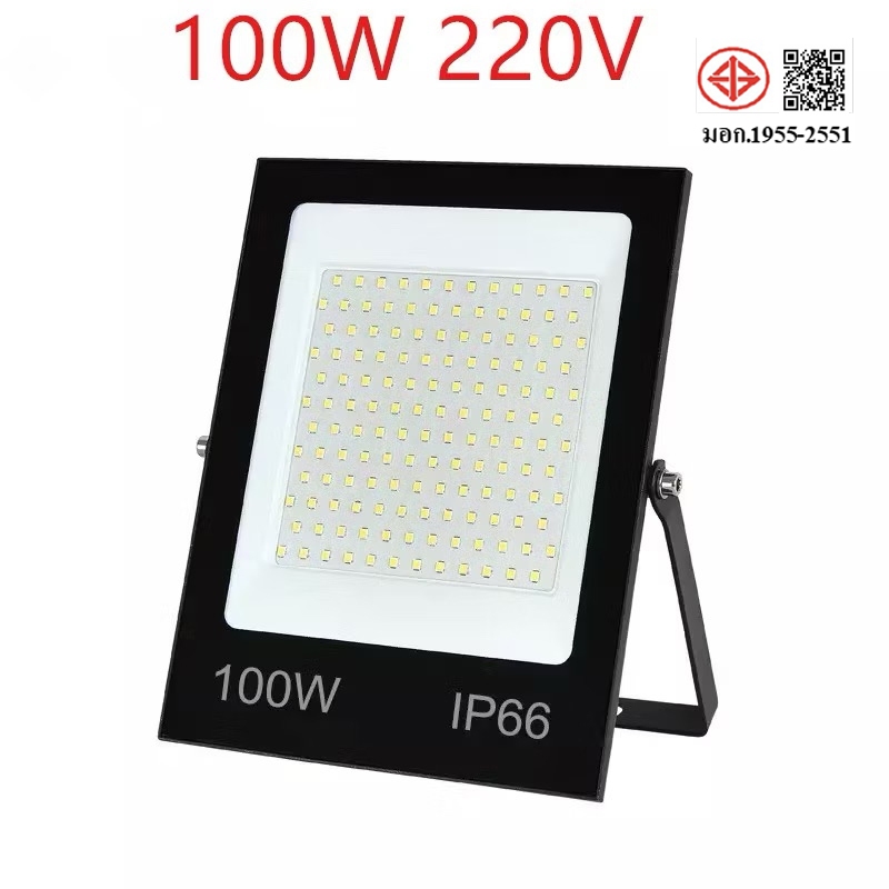 สปอตไลท์ ไฟสว่าง Spotlight LED 100W AC 220V (ใช้ไฟบ้าน220V) แสงขาว IP65