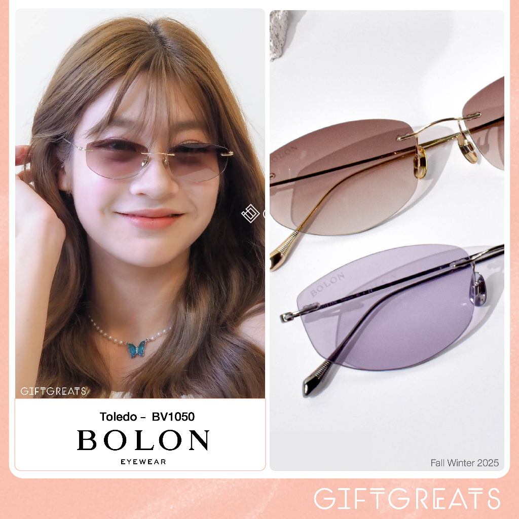 แว่นกันแดด BOLON Toledo BV1050 - FW25 Bolon Eyewear Sunglasses แว่นกันแดดไร้กรอบ กรอบเจาะ Rimless