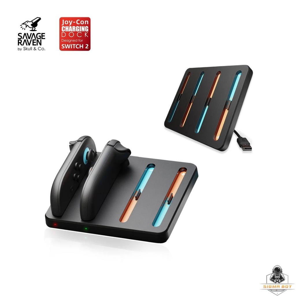 Savage Raven by Skull & Co. Joy-Con Charging Dock 4 in 1 for Nintendo SWITCH 2 (รุ่นปี 2025)
