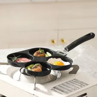 BAANHARDWARE กระทะทอดไข่ดาว ทอดไข่ 4 หลุม Non-Stick ลายหินอ่อน สี่หลุม ไข่เกี๊ยวกระทะอาหารเช้า KN-U027
