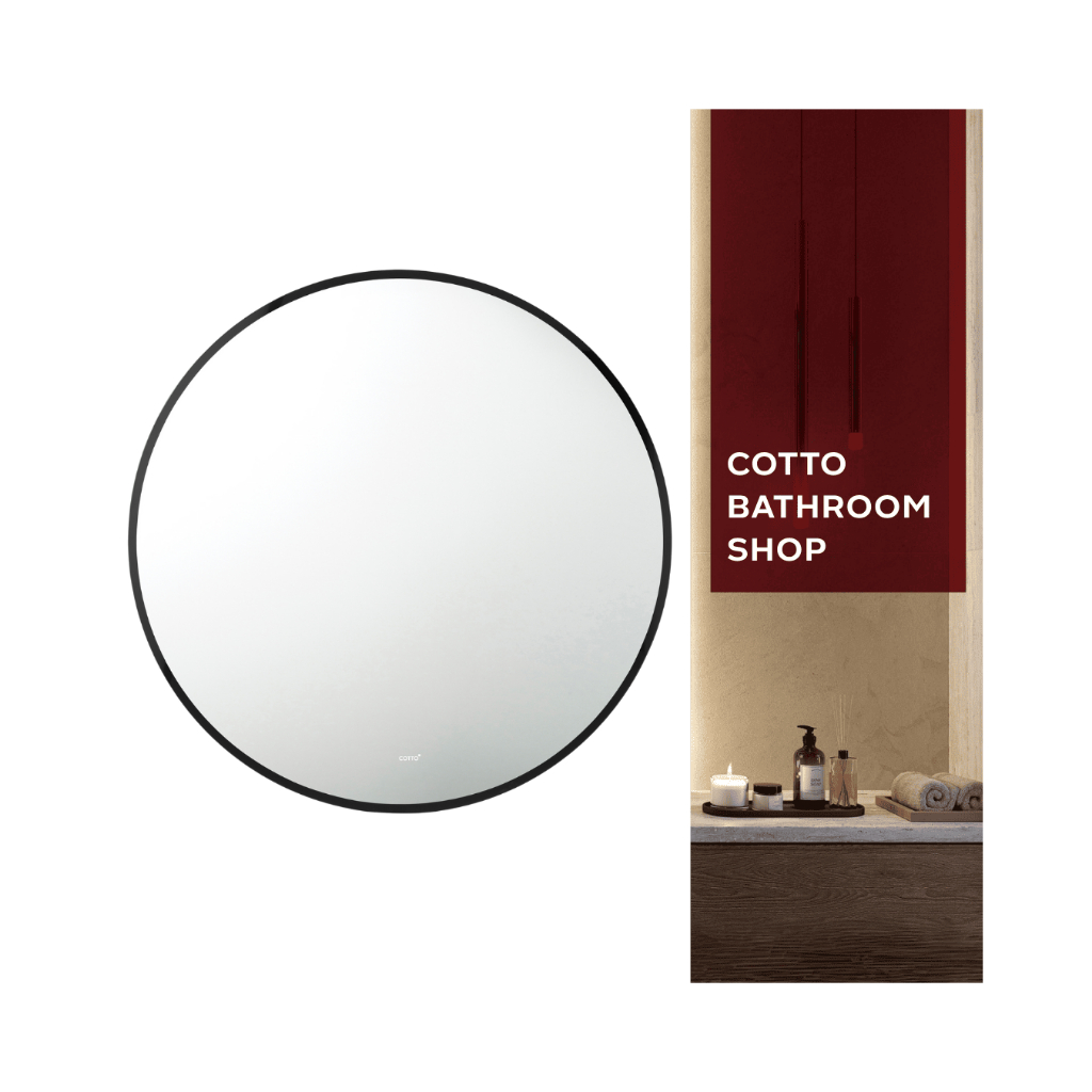 COTTO กระจกเงาพร้อมไฟ LED ระบบไร้สัมผัส ขอบสีดำ TOUCHLESS LED MIRROR MIR002 60x60 cm.