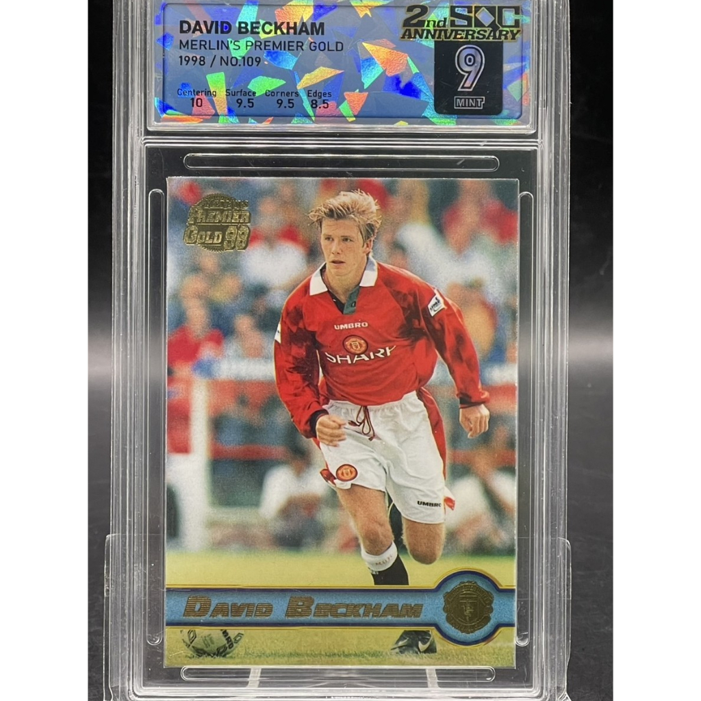 1998 Merlin’s Premier Gold – David Beckham #109 – SQC 9 MINT (Manchester United / Vintage UK Release