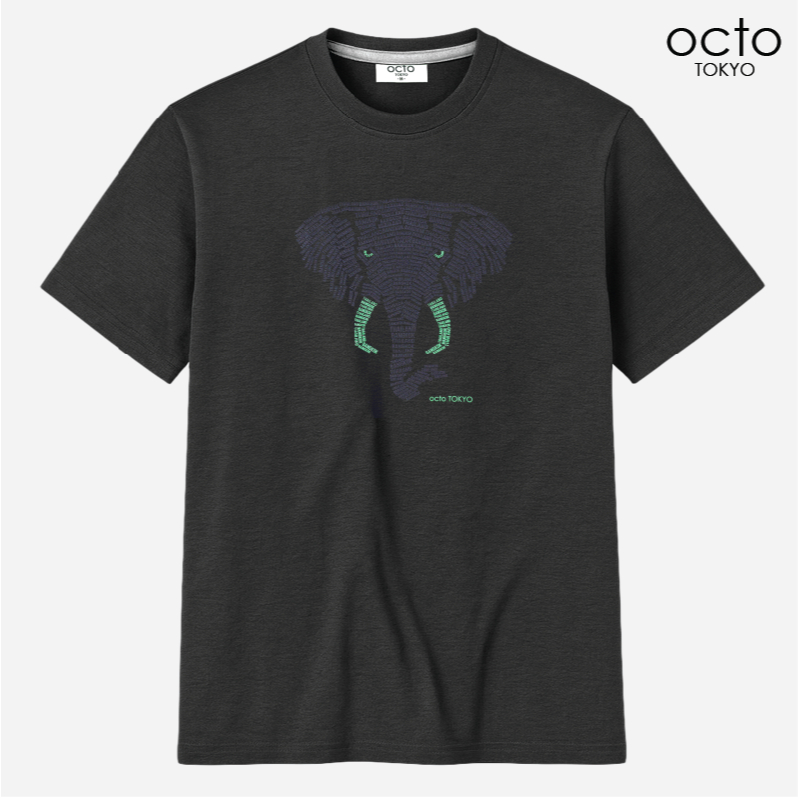 เสื้อยืด octoTOKYO ลาย Elephant Font | คอกลม แขนสั้น ผ้า Cotton 100% ใส่สบาย