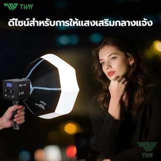 TNW Z60 60W LED COB ไฟต่อเนื่องสตูดิโอ อุณหภูมิสีคู่ ไฟ led ถ่ายรูป ไฟสตูดิโอ สําหรับถ่ายภาพสตูดิโอ ไลฟ์สด กลางแจ้ง